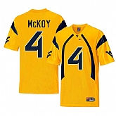 West Virginia Mountaineers 4 Kennedy McKoy Gold College Football Jersey Dzhi,baseball caps,new era cap wholesale,wholesale hats